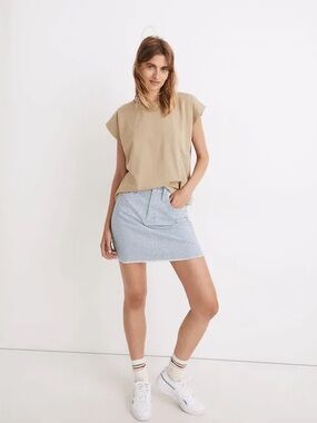 Madewell - Stretch Straight Mini Skirt in Gingham: Raw-Hemmed Edition - 26